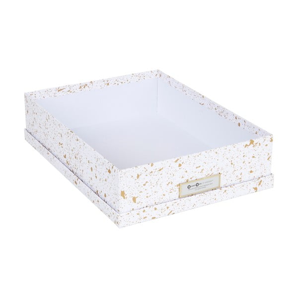 Balta ar zeltu uzglabāšanas kaste dokumentiem Bigso, A4 izmērs-image-2