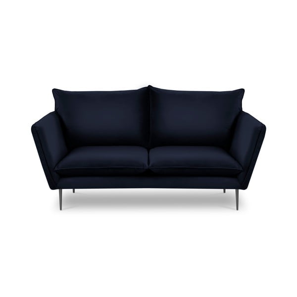 Tumši zils samta dīvāns Mazzini Sofas Acacia, garums 175 cm