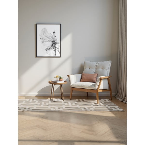 Pelēks/krēmkrāsas celiņa paklājs 80x240 cm Perles Onyx – Elle Decoration-image-1