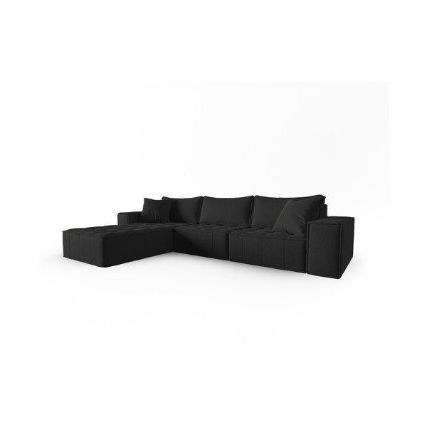 Melns stūra dīvāns (ar kreiso stūri) Mike – Micadoni Home-image-2