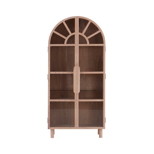 Gaiša dabīga toņa vitrīna ar oškoka imitāciju 90x195x40 cm Sandor – Jotex-image-4