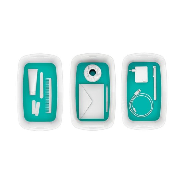 Balta un tirkīza uzglabāšanas kaste ar vāku Leitz Office, tilpums 5 l-image-2