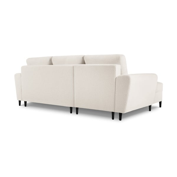 Bēšs salokāms stūra dīvāns ar uzglabāšanas vietu no buklē auduma (ar kreiso stūri/ar zvilni) Kyoto – Cosmopolitan Design-image-4