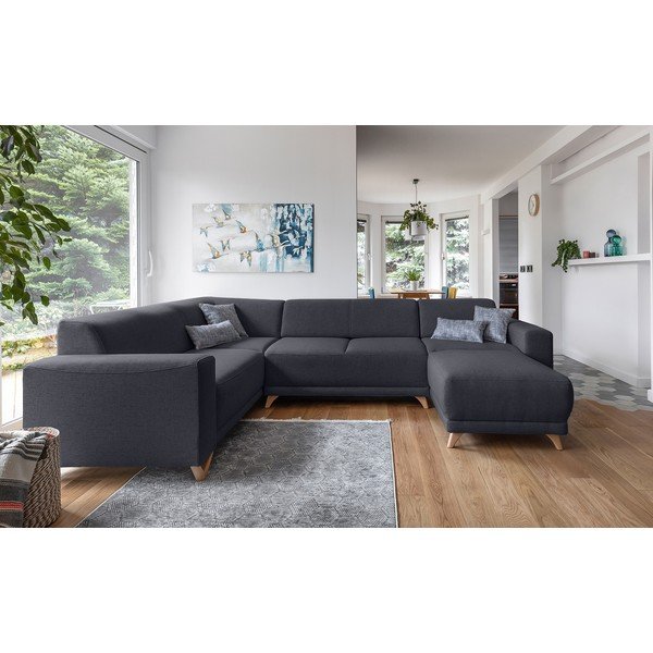 Antracīta pelēks salokāms/ar uzglabāšanas vietu stūra dīvāns (ar kreiso stūri/U veida) Classy Sophie – Miuform-image-1