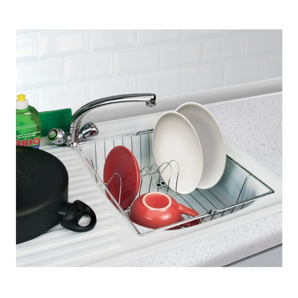 Spīdīgs trauku žāvētājs sudraba krāsā Metaltex Dresda-image-2