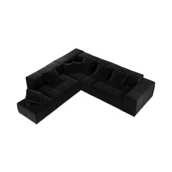 Melns samta stūra dīvāns (maināms stūris) Rome Velvet – Cosmopolitan Design -image-3