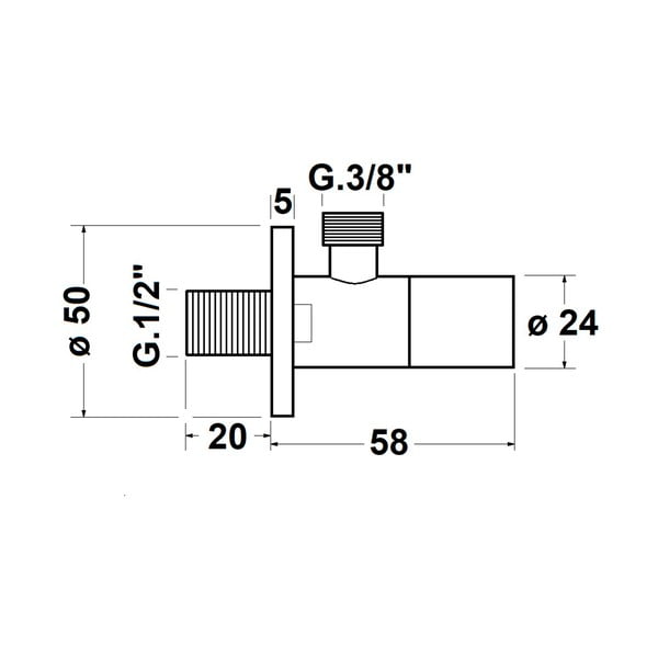 Stūra vārsts ar rozeti – Sapho-image-2
