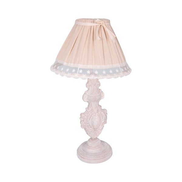 Gaiši rozā galda lampa ar auduma abažūru (augstums 56 cm) – Antic Line