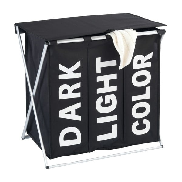 Melns trīsdaļīgs veļas grozs Wenko Trio,118 l-image-1