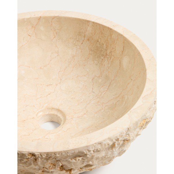 Bēša akmens apaļa izlietne ø 40 cm Orvane – Kave Home-image-3