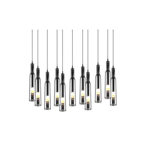 Sudraba krāsas LED piekaramā lampa ar stikla abažūru Lucent – Trio Select-image-2