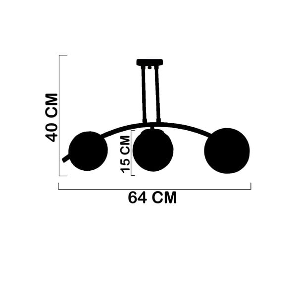Dzeltena/melna griestu lampa ar stikla abažūru ø 15 cm Yay – Squid Lighting-image-3