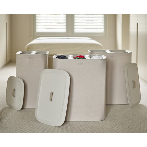 Bēšs tekstila veļas grozs 90 l Tota Trio – Joseph Joseph-image-4