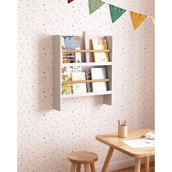 Balts daudzlīmeņu bērnu plauktiņš 50 cm Gopi – Kave Home-image-1