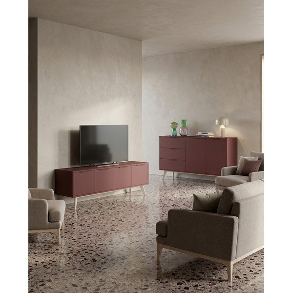 Terakotas oranžs matēts TV galdiņš 140x53x40 cm Campus – Marckeric-image-1