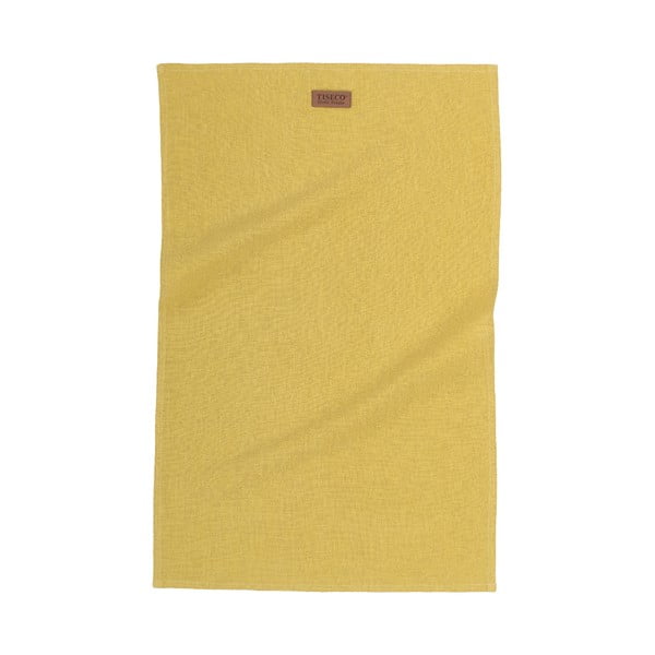 Tiseco Home Studio oranžas un dzeltenas krāsas lina dvielis, 42 x 68 cm