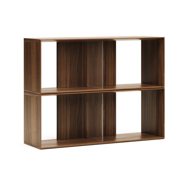 Dabīga toņa modulārā plauktu sistēma ar riekstkoka imitāciju (2 gab.) 101x76 cm Litto – Kave Home-image-2