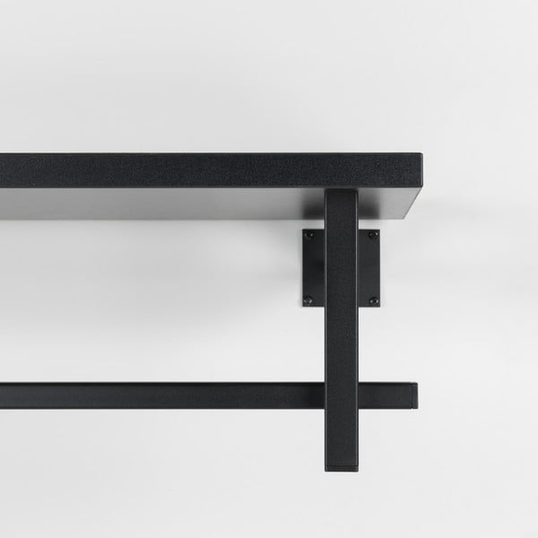 Melns metāla sienas pakaramais ar plauktu 76 cm Simplon – Spinder Design-image-4