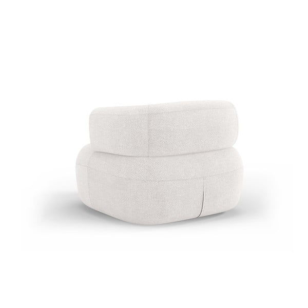 Balts atpūtas krēsls no buklē auduma Jenny – Micadoni Home-image-3