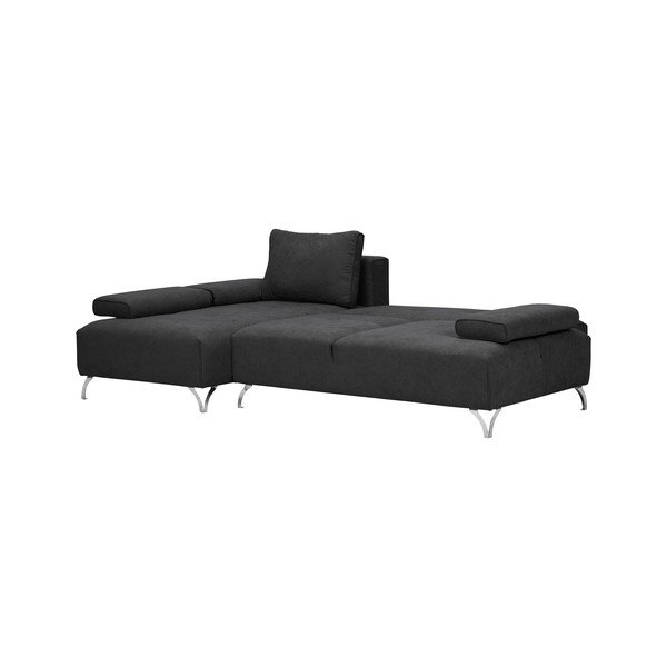 Tumši pelēka stūra dīvāns-guļamā gulta Windsor & Co Sofas Virgo, kreisais stūris-image-3