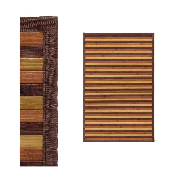 Sinepju dzeltens/brūns bambusa paklājs 60x90 cm – Casa Selección-image-1