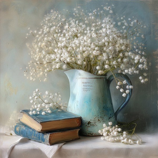 Drukāta glezna uz audekla 32x32 cm Gypsophila – Styler