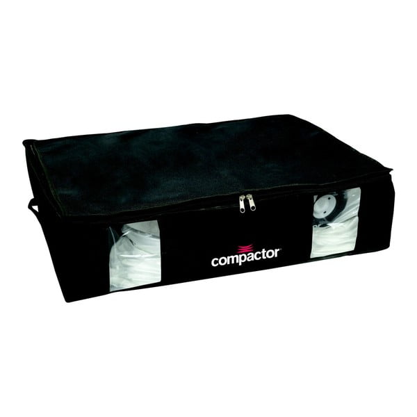 Melna uzglabāšanas kaste ar vakuuma iepakojumu Compactor Black Edition, tilpums 145 l