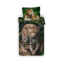 Vienguļamā kokvilnas bērnu gultas veļa 140x200 cm Leopard "Green" – Jerry Fabrics