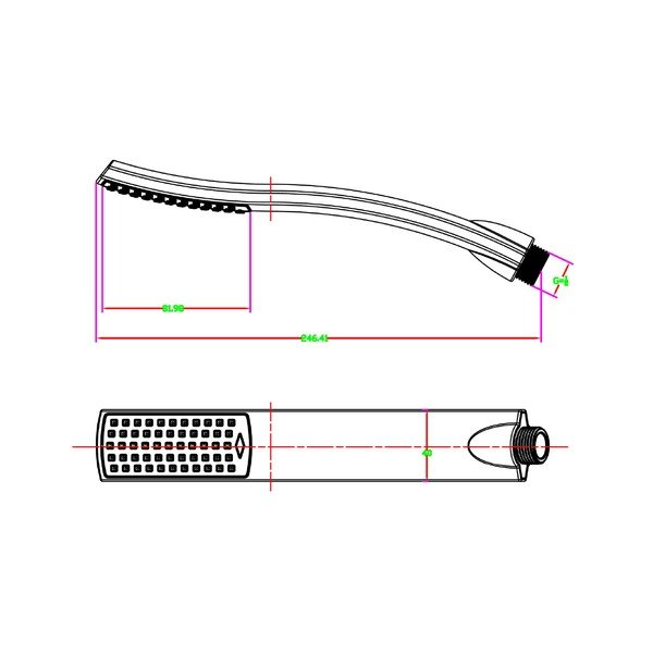 Spīdīgas sudraba krāsas plastmasas dušas galva – Sapho-image-1