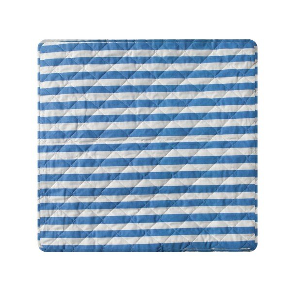 Zili un balti svītrains stepēts gultas pārklājs Stripes, 160 x 230 cm-image-2