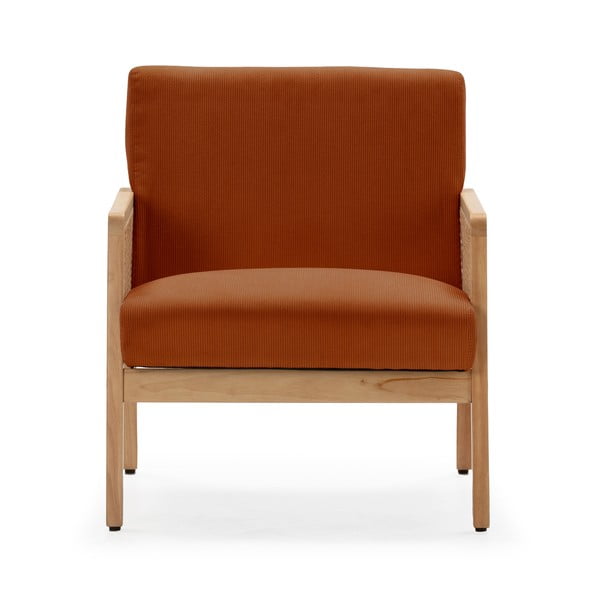 Ķieģeļu sarkans velveta austs atpūtas krēsls Debra – Marckeric-image-2