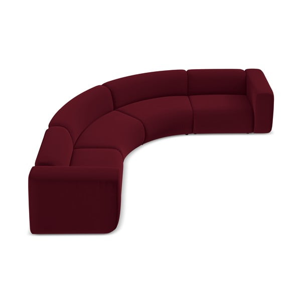 Bordo samta stūra dīvāns Ekahi – Makamii-image-3