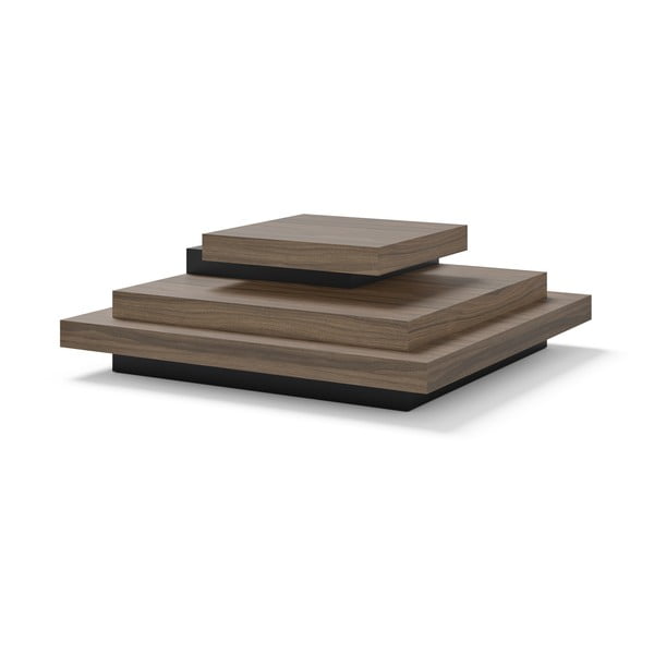 Melns/dabīga toņa žurnālgaldiņš ar riekstkoka imitāciju 110x110 cm Slate – TemaHome-image-2