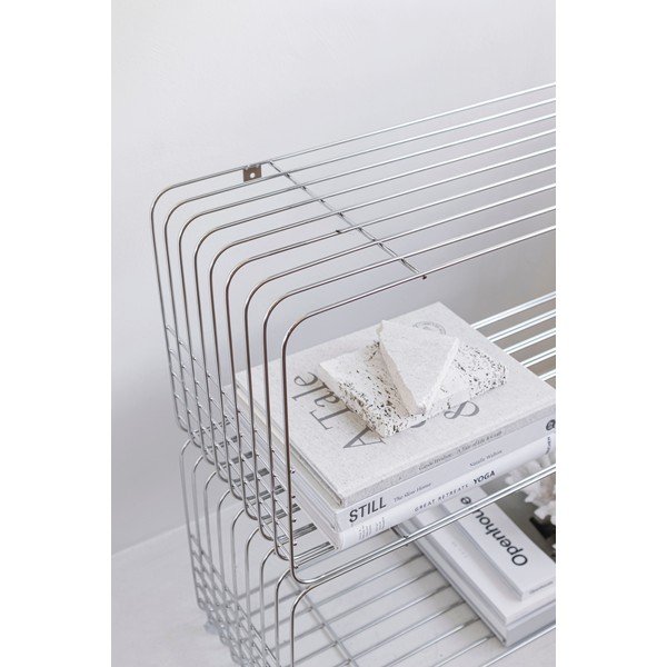 Spīdīgas sudraba krāsas daudzlīmeņu metāla sienas plaukts 70 cm Store-It – Mette Ditmer Denmark-image-3