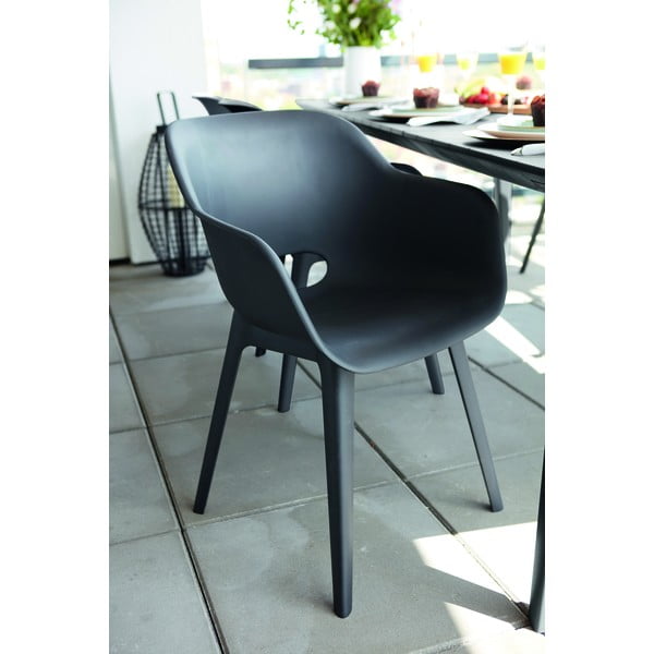 Tumši pelēki plastmasas dārza krēsli (2 gab.) Akola – Keter-image-1