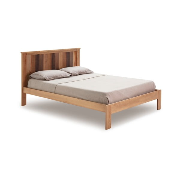 Dabīga toņa divvietīga gulta ar režģi 140x190 cm – Marckeric-image-3