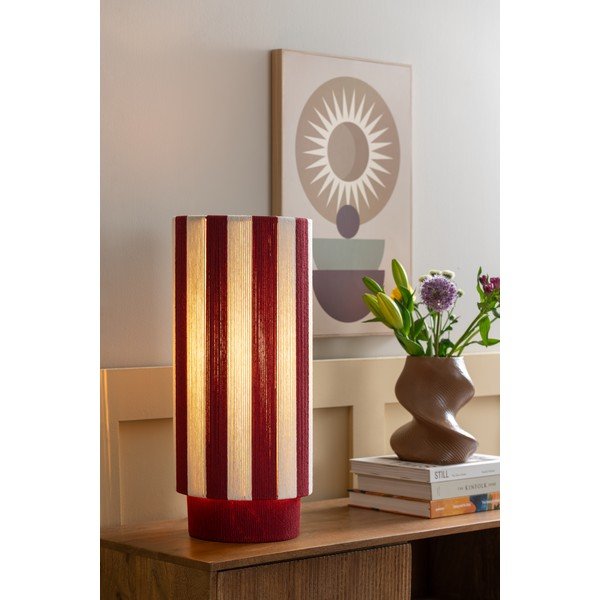 Sarkana/balta no virves galda lampa (augstums 58 cm) Vienna Stripes – Leitmotiv-image-1