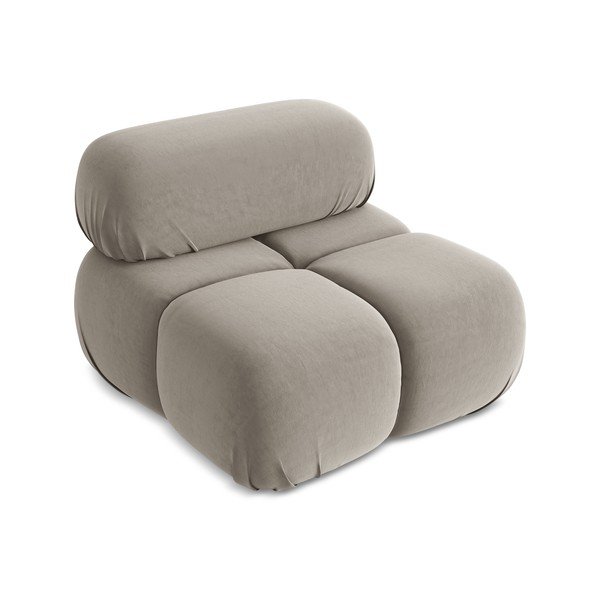 Bēša samta modulārā dīvāna daļa Lokua – Makamii-image-2