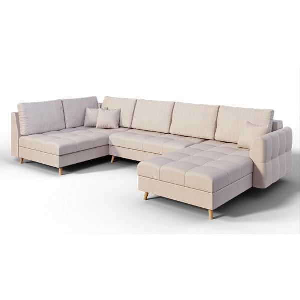 Krēmkrāsas stūra dīvāns (labais stūris) Ariella – Ropez