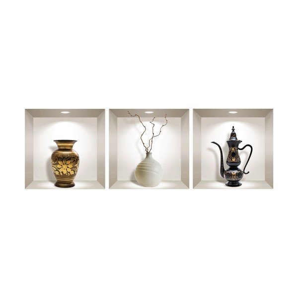 3 3D sienas uzlīmju komplekts Ambiance Decorative Objects-image-2
