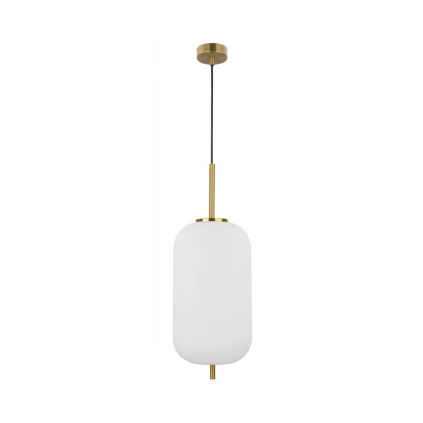 Balta/misiņa krāsas stikla piekaramā lampa ø 22 cm Lato – Nova Luce