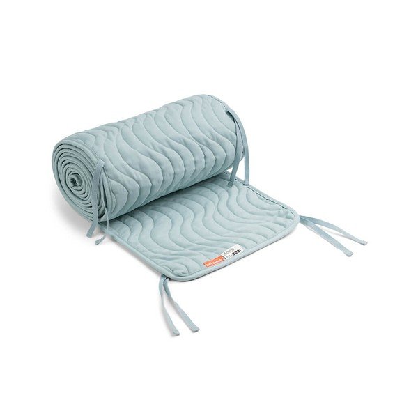 Zila kokvilnas bērnu gultiņas apmale Done by Deer Waves, garums 360 cm