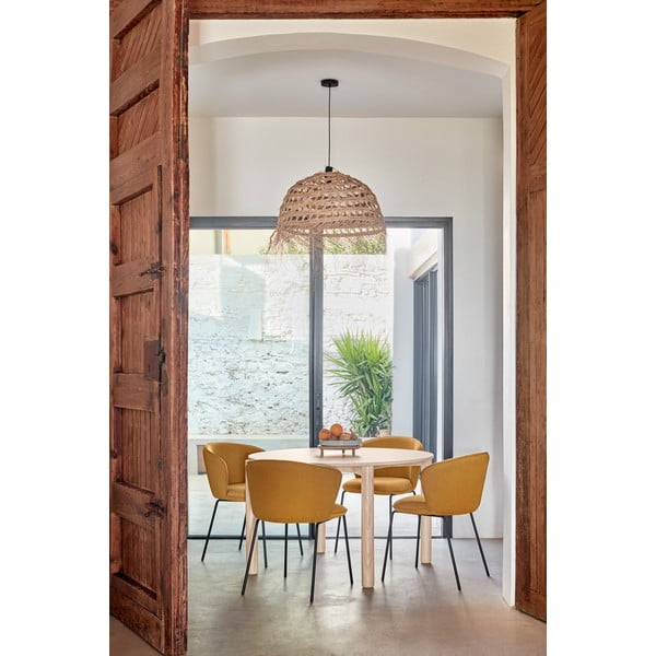 Sinepju dzelteni polsterēti ēdamistabas krēsli (2 gab.) Add – Teulat-image-1