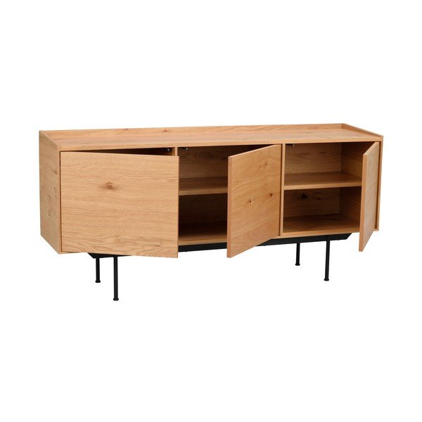 Zema kumode ar ozolkoka imitāciju dabīgā tonī 160x74 cm Brewerton – Rowico-image-3