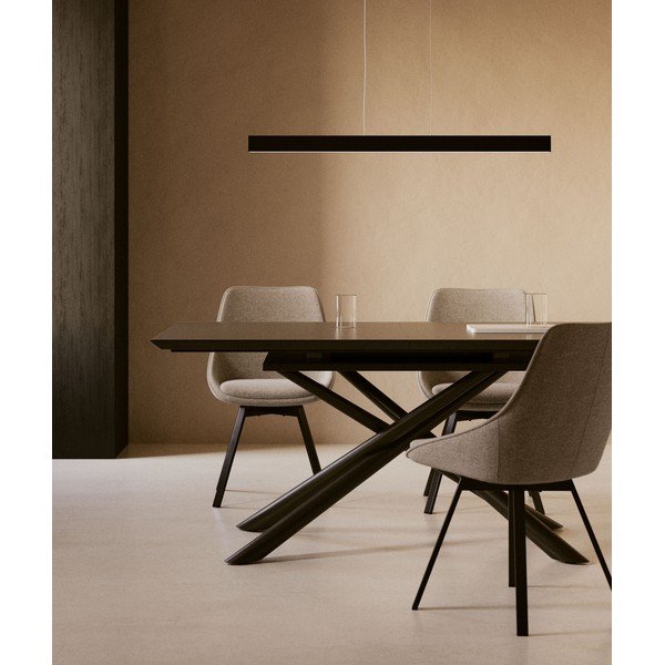 Izvelkams ēdamgalds ar papildu galda virsmu ar keramikas virsmu 90x160 cm Theone – Kave Home-image-1