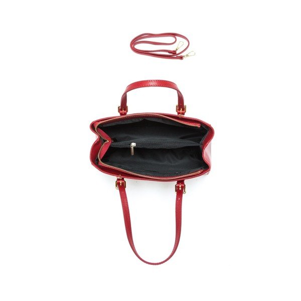 Rozā ādas rokassomiņa Isabella Rhea Classic Rosso-image-2