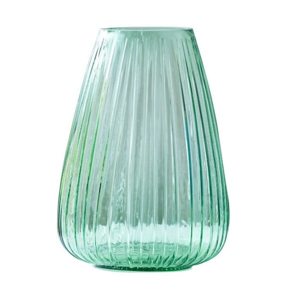 Zaļa stikla vāze Bitz Kusintha, augstums 22 cm
