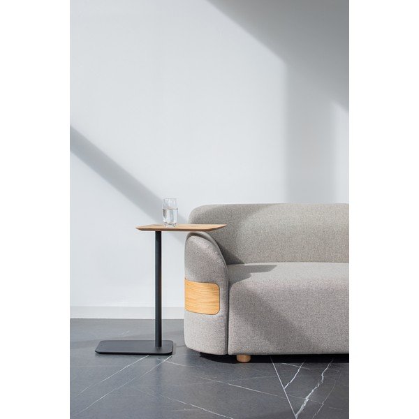 Gaiši pelēks dīvāna modulis (kreisais stūris) no vilnas un lina maisījuma Hugg – Gazzda-image-1