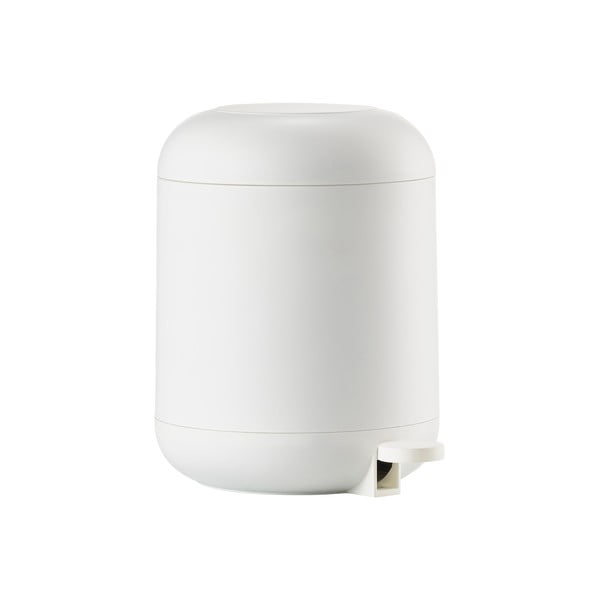 Balta plastmasas atkritumu tvertne ar pedāli 4 l Sensu – Zone