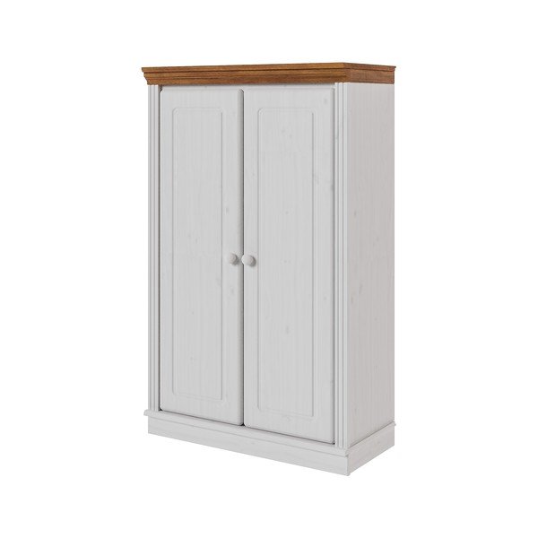Balts/dzintara dzeltens priedes masīvkoka skapītis 74x118x35 cm Anita – Støraa-image-3